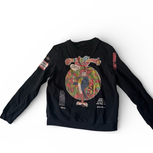 Moschino DandyCandy Sweatshirt Graphic Tiger Animal Print Pullover Sweater Black - Picture 2 of 16